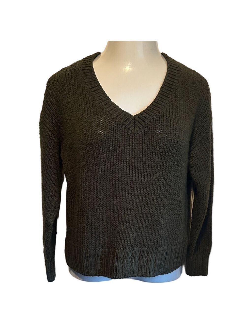 PINK Victoria's Secret  Green V-Neck Sweater Medium